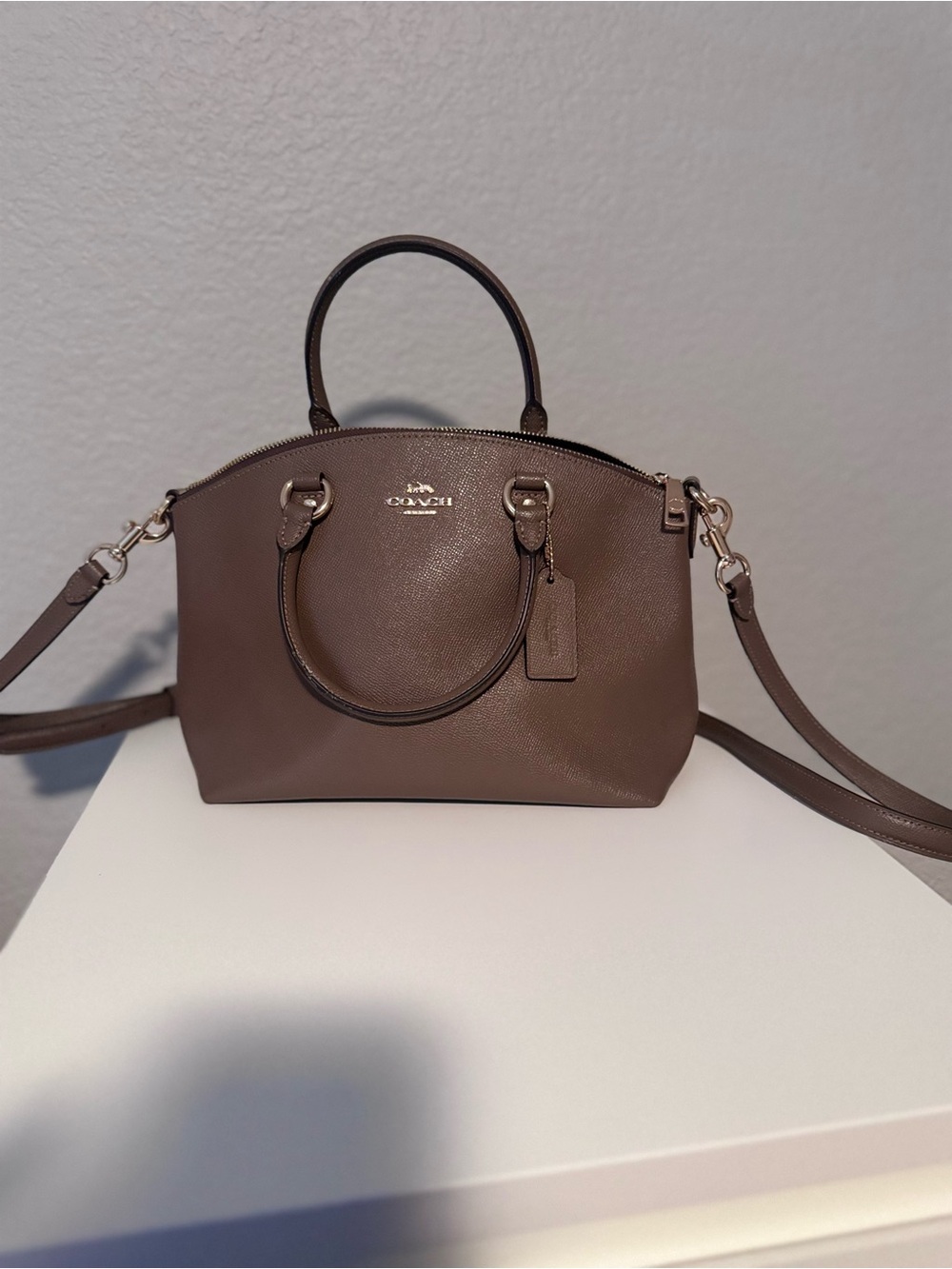 Coach Brown Dome Satchel with Detachable Strap